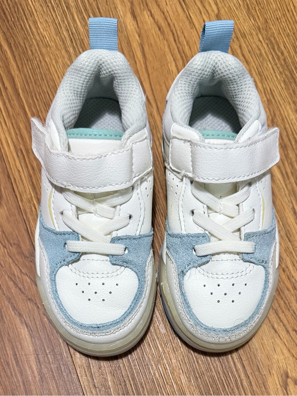 ZARA Kids White Blue Velcro Sneakers EU 23